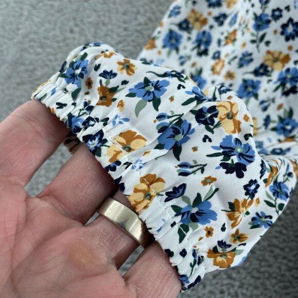 Mario Serrani Womens Floral V-Neck Top 3/4 Sleeves M Chiffon NWT 0294 - Picture 8 of 10